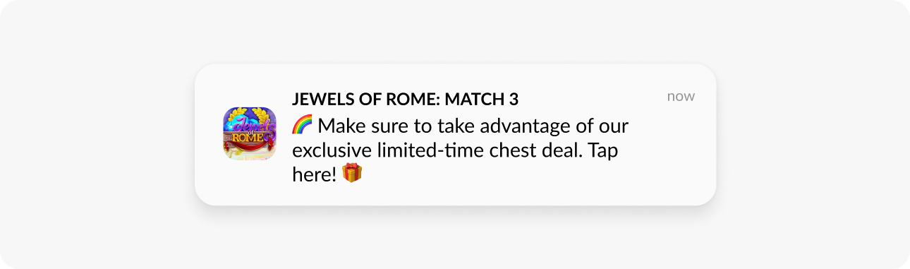 Push notification limited-time offer example