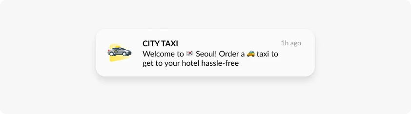 City Taxi geo-based push notification example