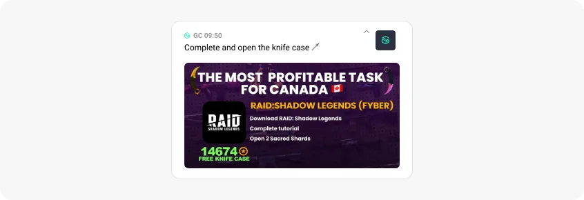 Ejemplo de notificación push de geolocalización