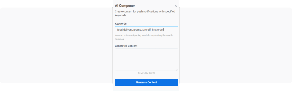 AI Push Notification Copy Composer by Pushwoosh