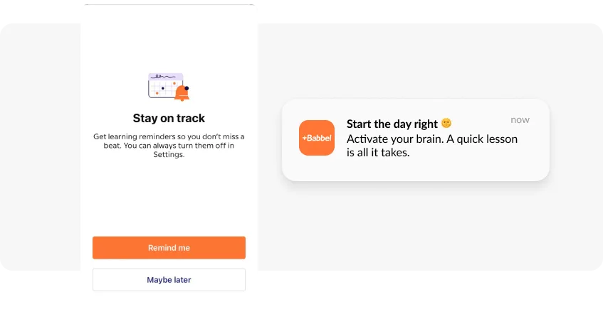 Setting learning reminders example