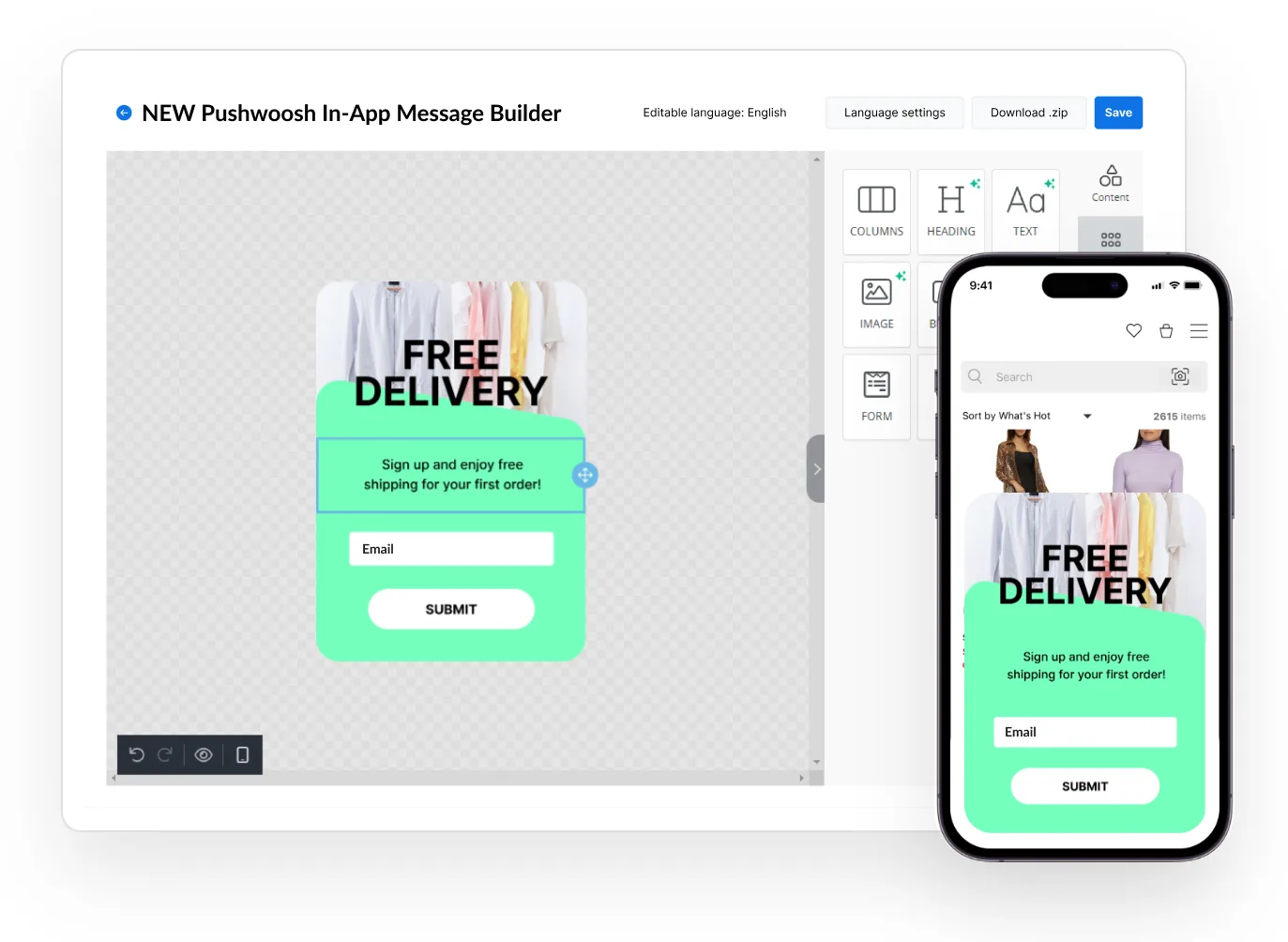 Pushwoosh in-App Editor - tool to build in-app messages from scratch