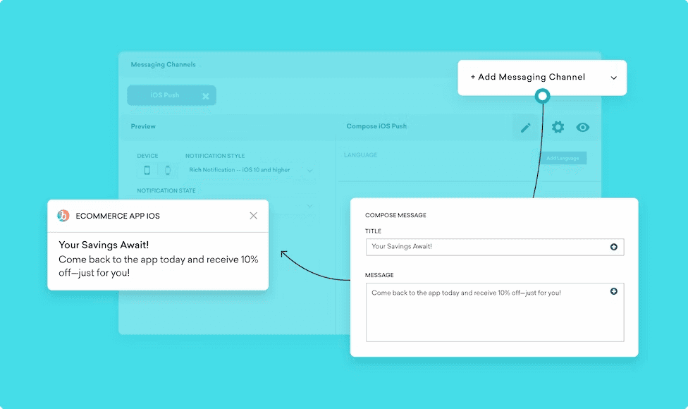Braze web push notifications’ editor