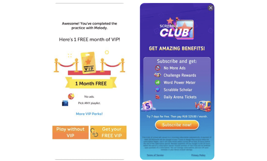 Customized in-app messages based on user behavior