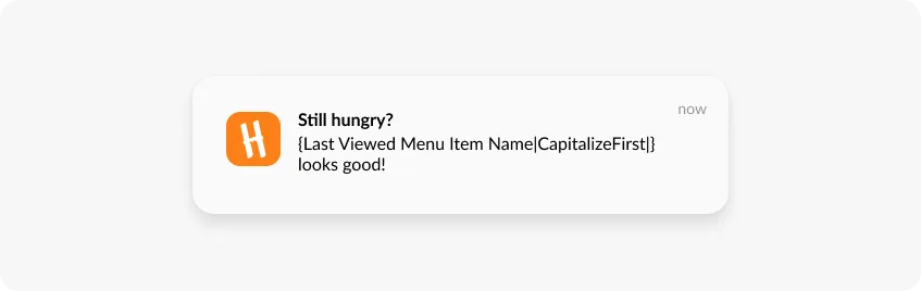 Push notification with dynamic content example Pushwoosh HungryNaki