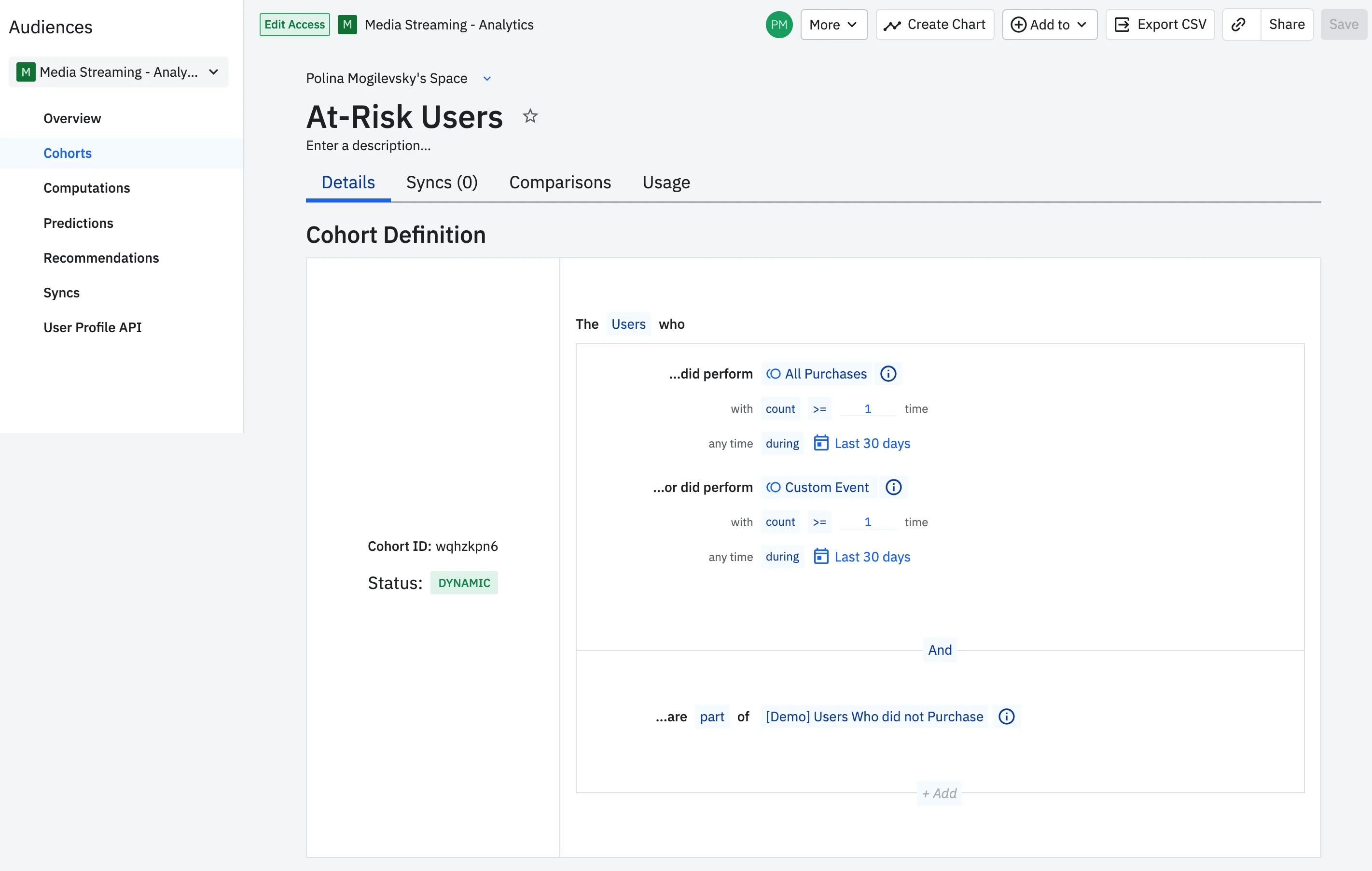 Identifying users at risk of churn in Amplitude