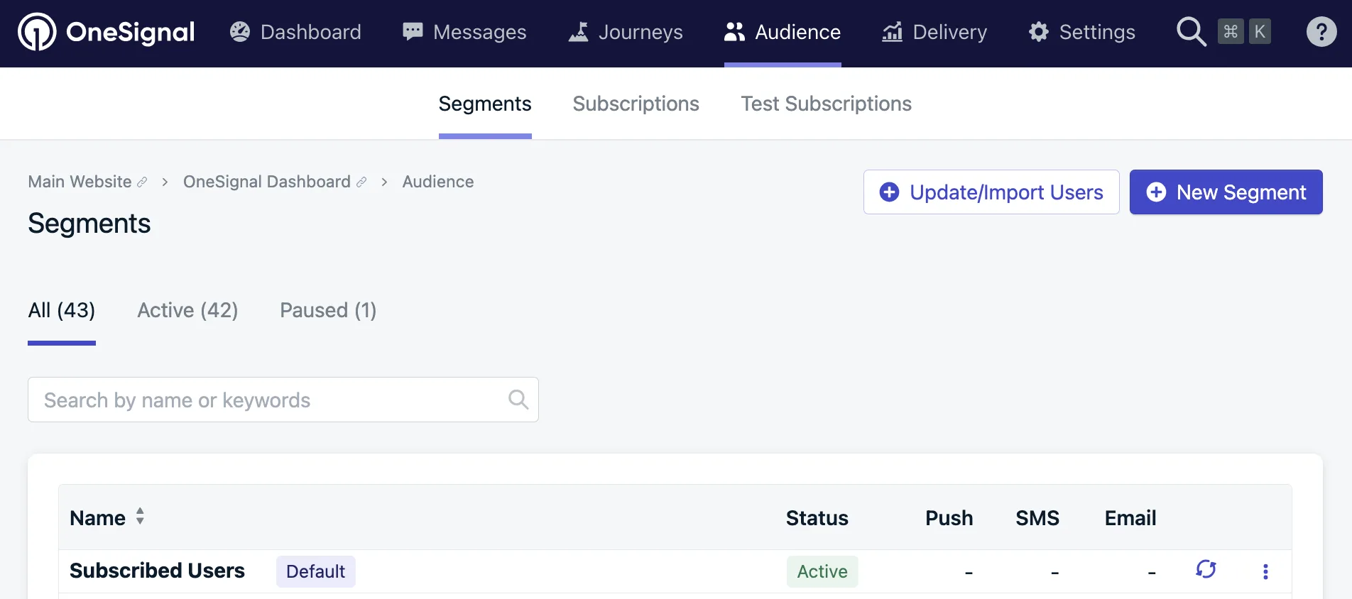 Segmentación OneSignal