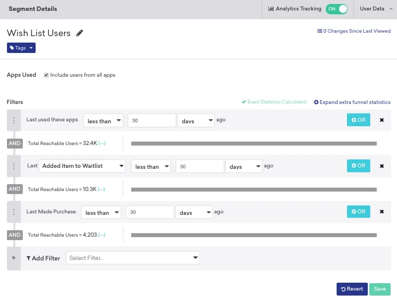 Segmentos de usuario Braze