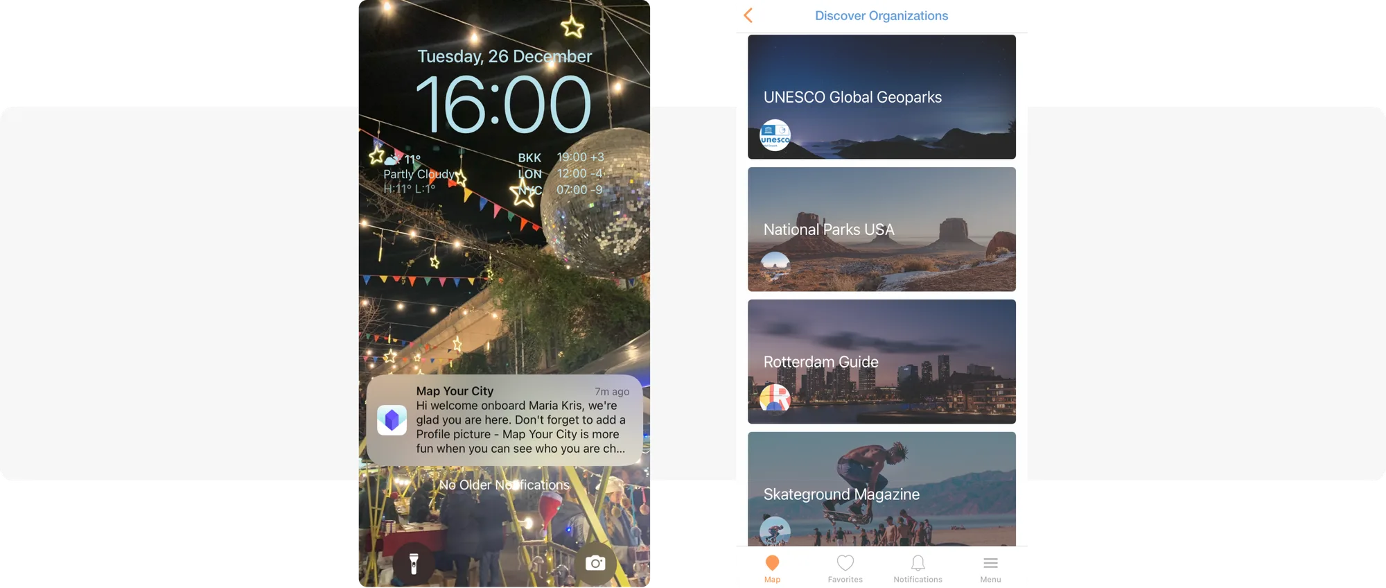 Comunicaciones personalizadas de Map Your City