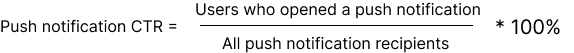 Push notification CTR formula