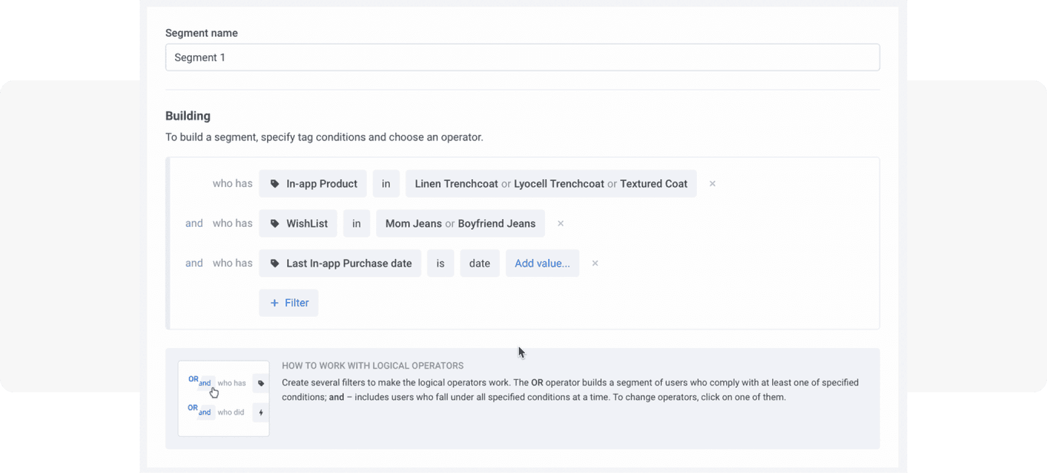 Pushwoosh segmentation