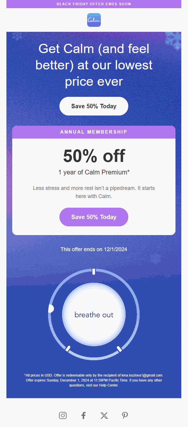 Gif black friday email example