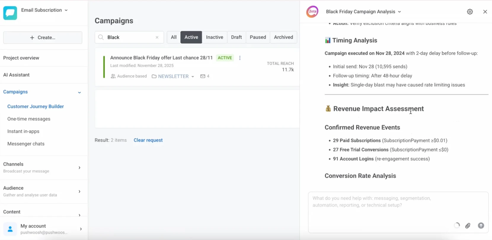 ai marketing tools - Pushwoosh ManyMoney AI
