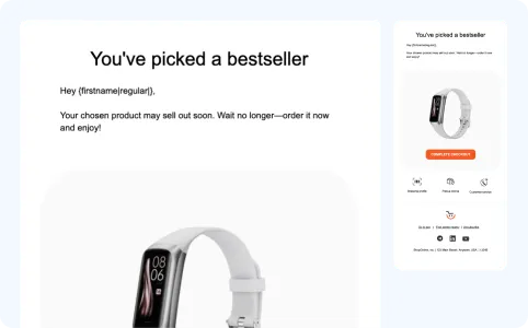 Abandoned cart reminder